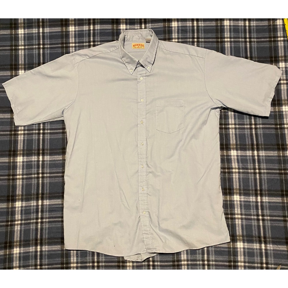 Red Kap Mens Light Blue Short Sleeve Button Down‎ Work Shirt XXL-SSL 7FH1G064I